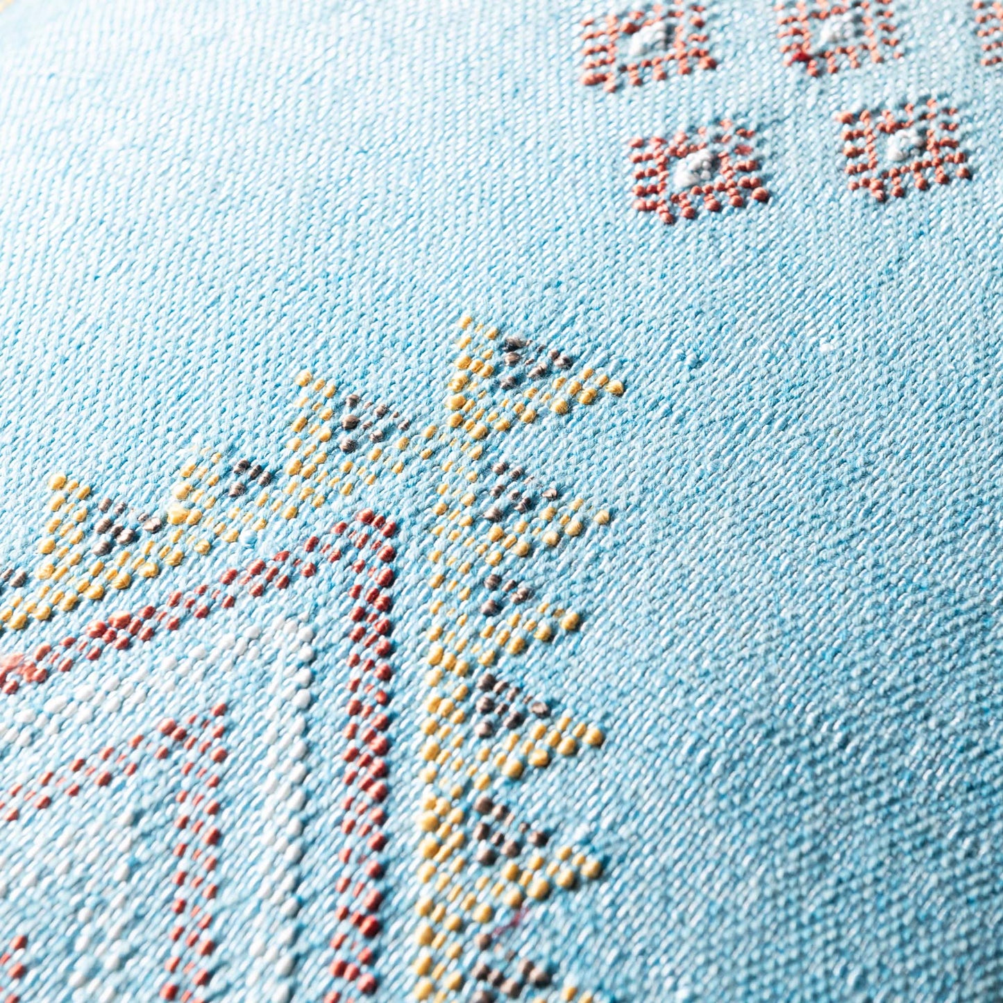 Blue Cactus Silk Pillow Cover