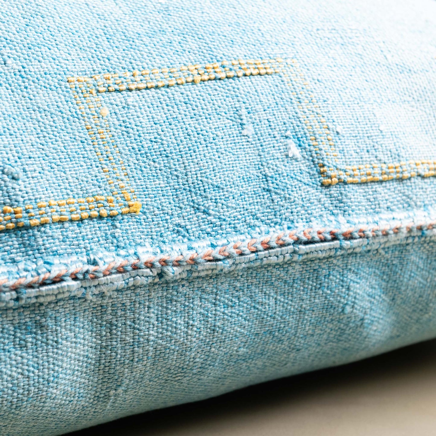 Blue Cactus Silk Pillow Cover