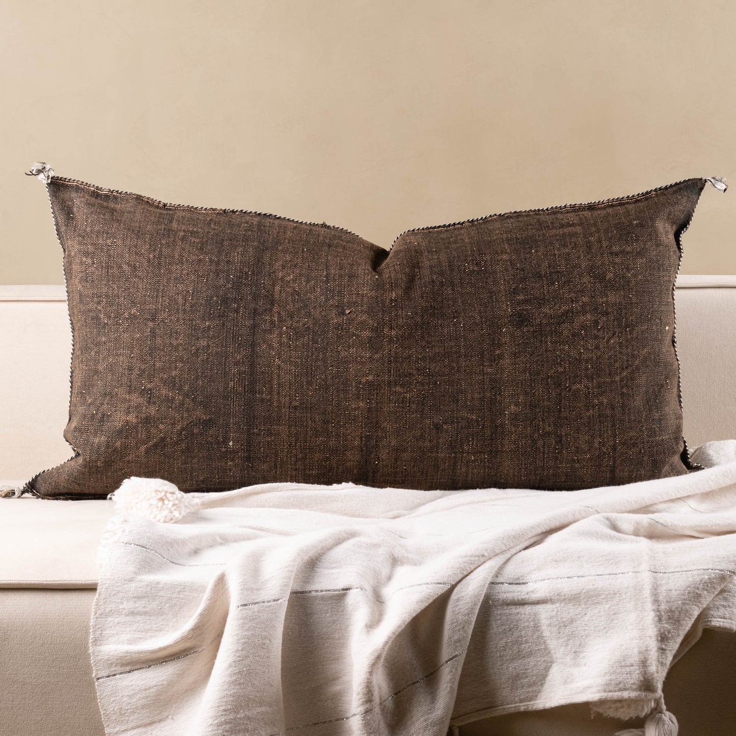 Brown Cactus Silk Pillow Cover