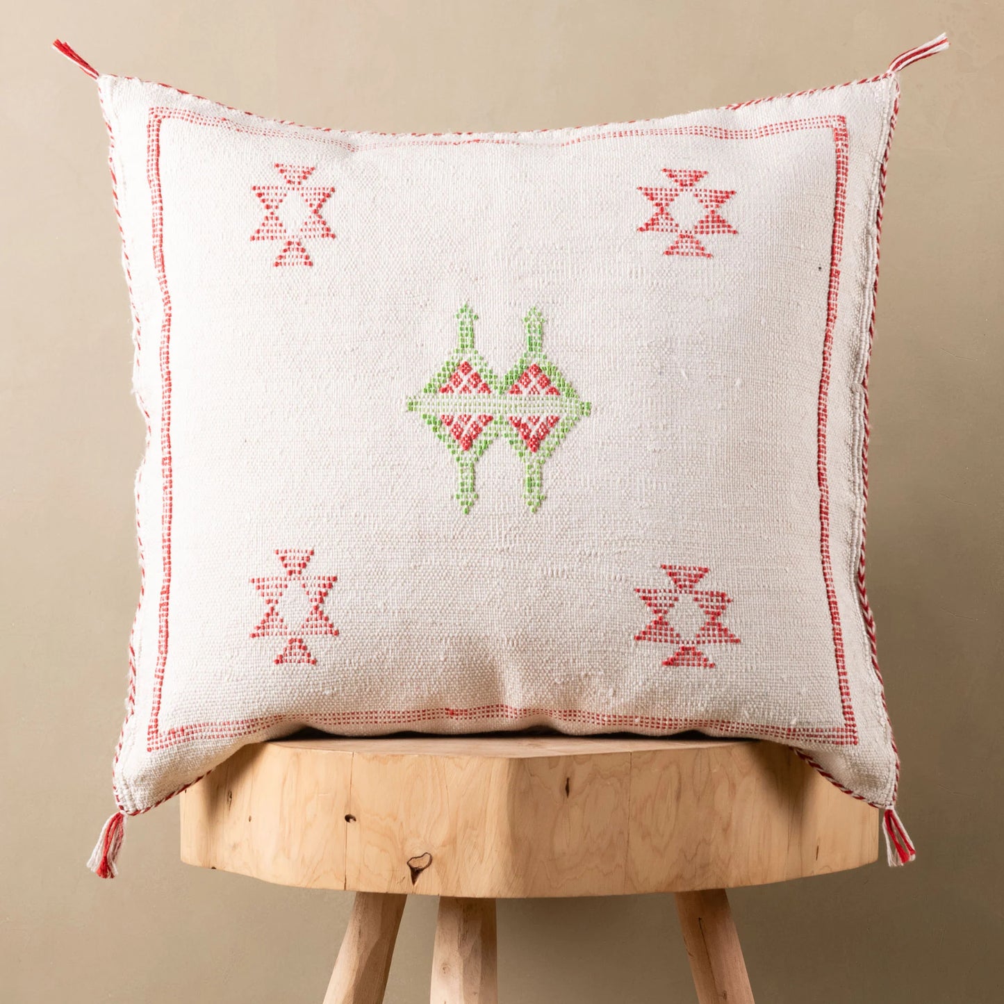White Cactus Silk Pillow Cover