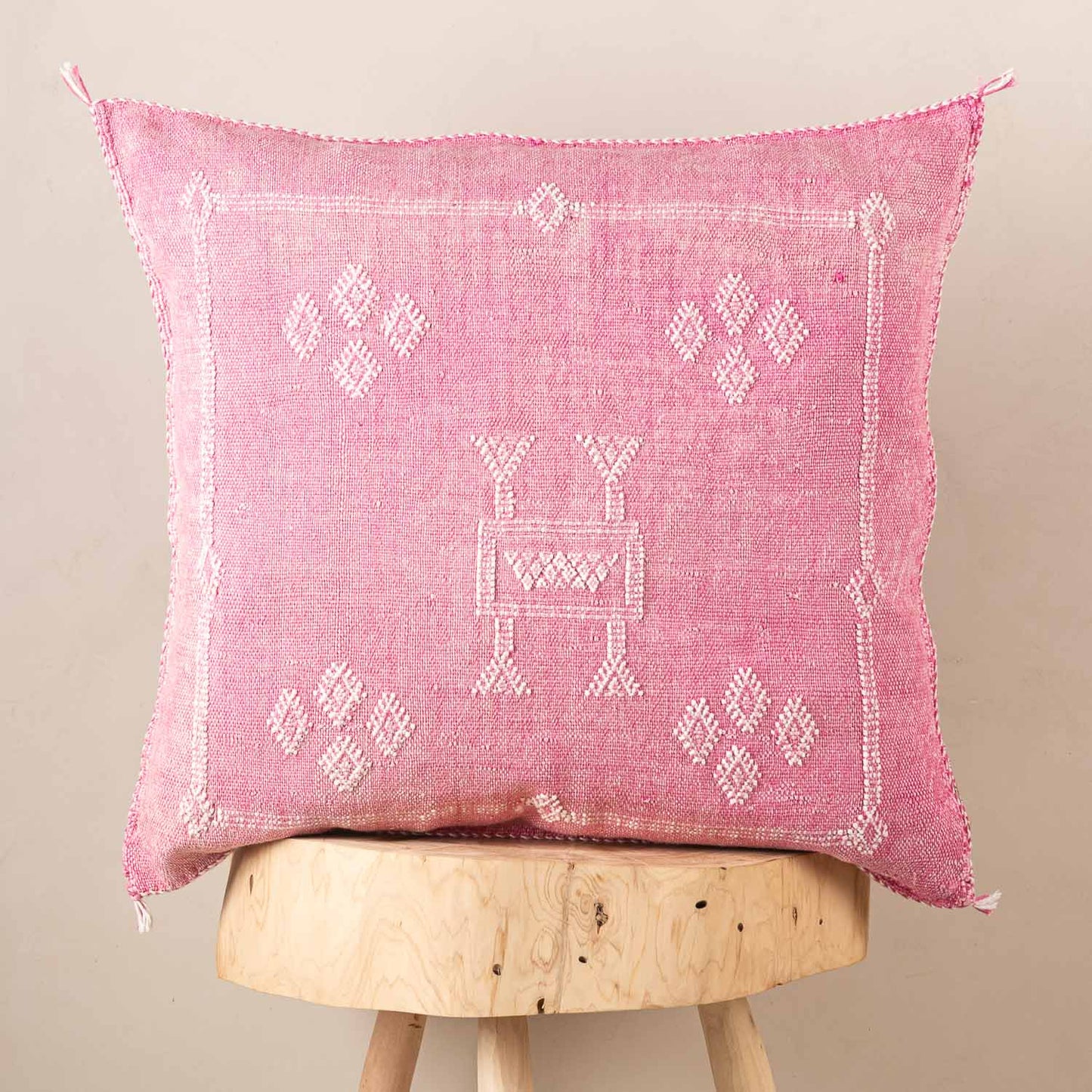 Pink Cactus Silk Pillow Cover