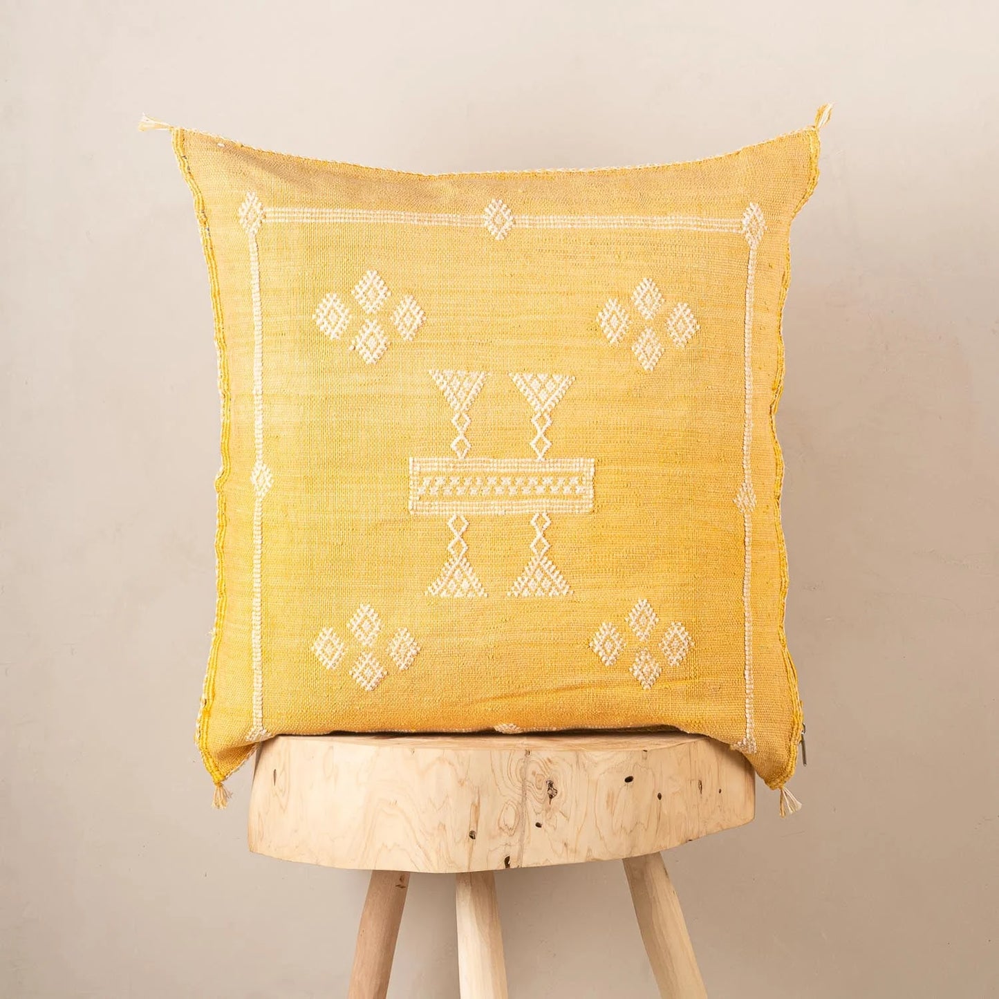 Yellow Cactus Silk Pillow Cover