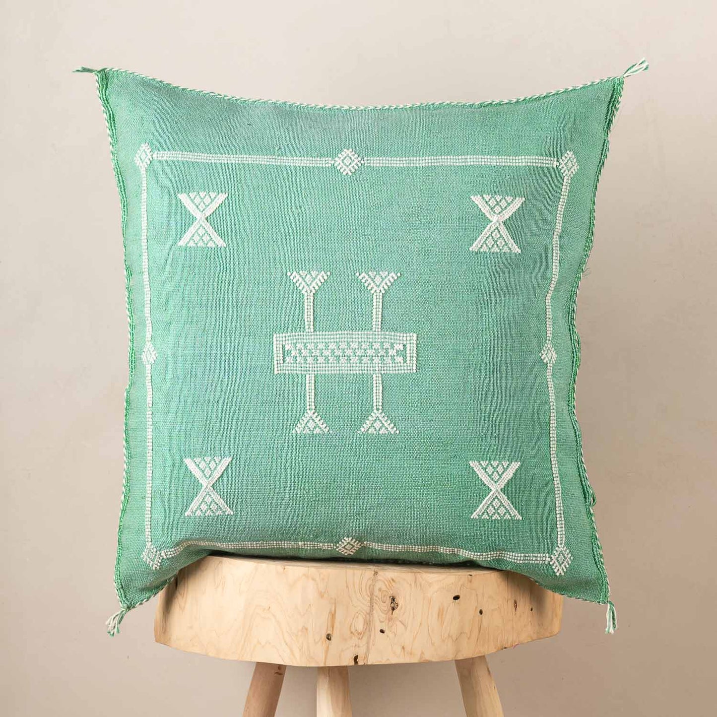 Green Cactus Silk Pillow Cover