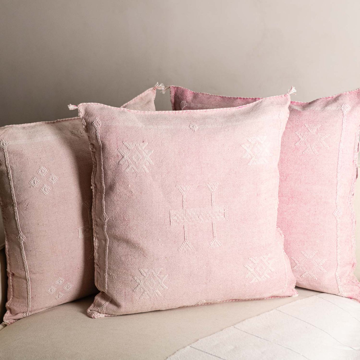 Pink Cactus Silk Pillow Cover