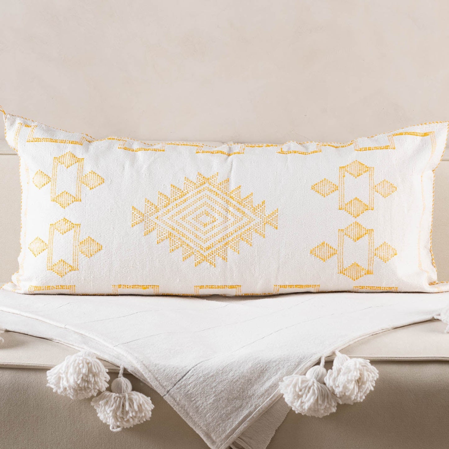 White Cactus Silk Pillow Cover