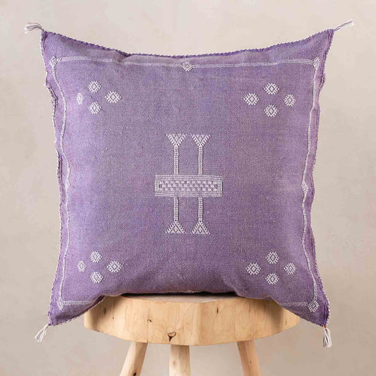 Purple Cactus Silk Pillow Cover