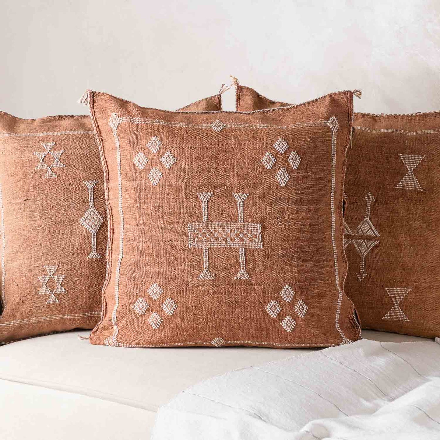Brown Cactus Silk Pillow Cover