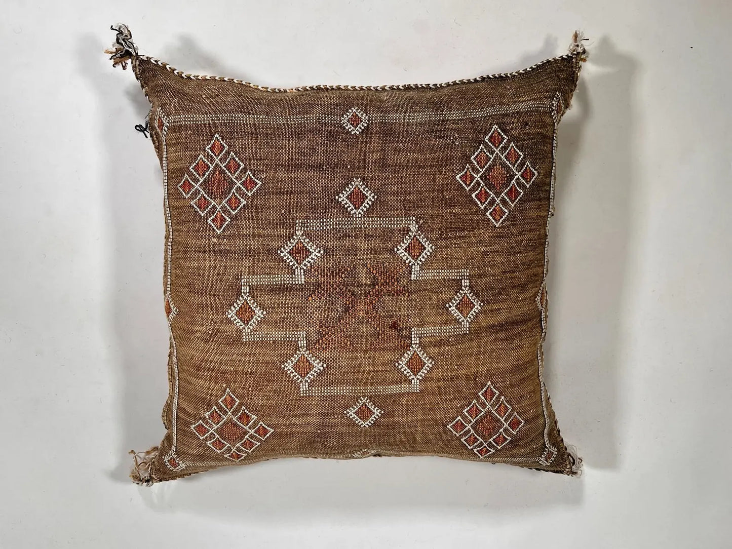 Camel Brown Moroccan Cactus Silk Pillow
