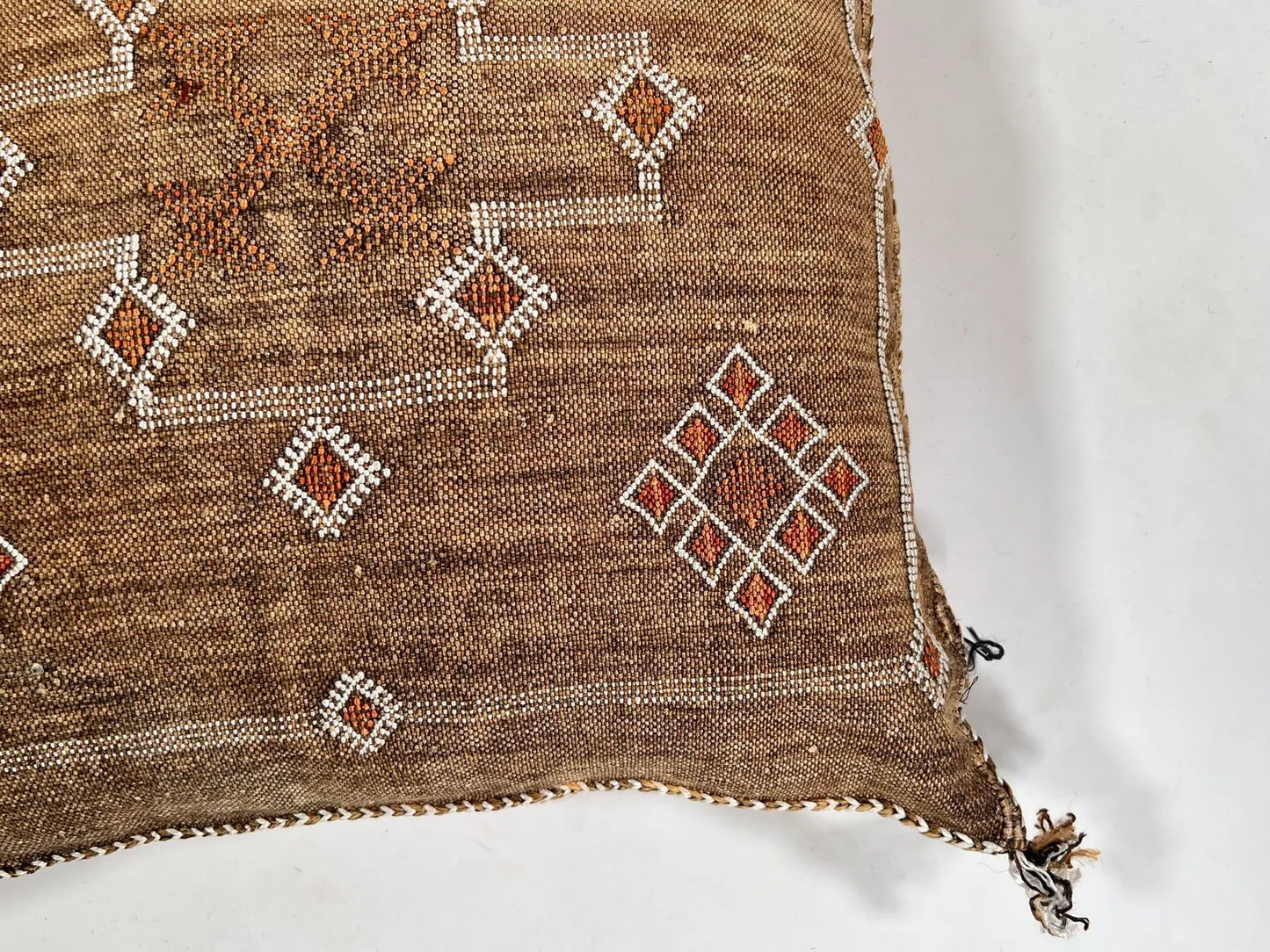 Camel Brown Moroccan Cactus Silk Pillow